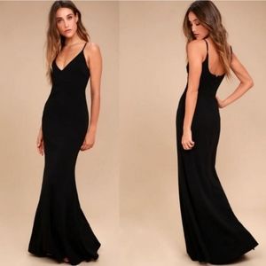 Lulu’s Infinite Glory Black Maxi Dress size Large